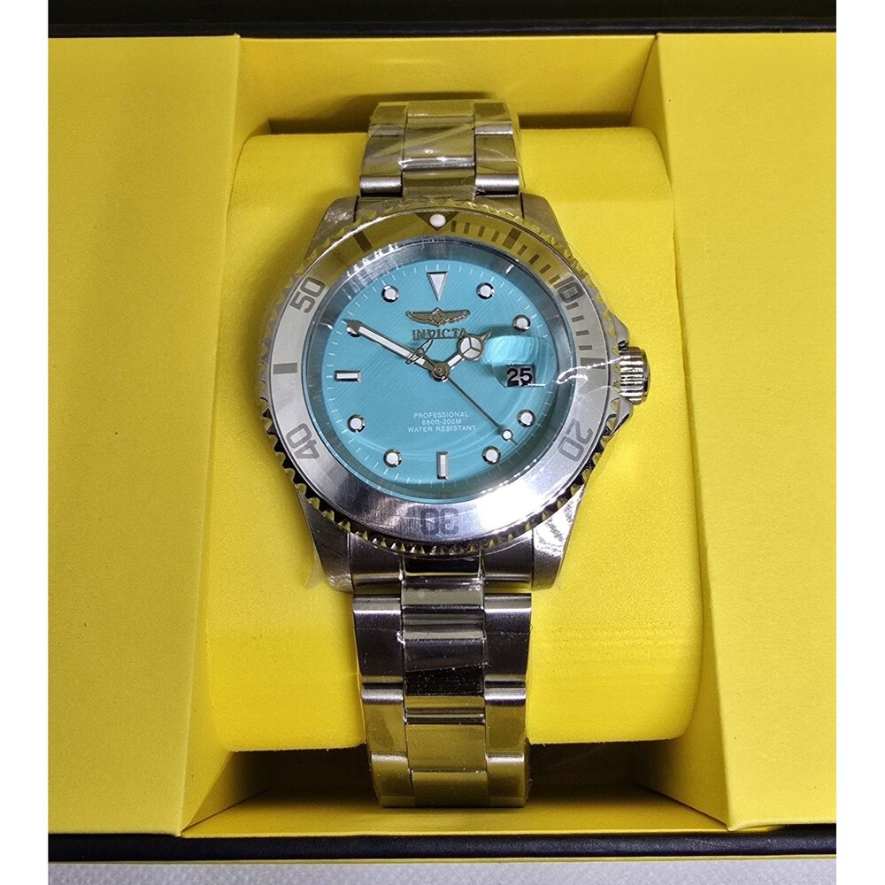 Invicta Pro Diver Aurenova Men’s Watch 40mm Steel Light Blue Dial Quartz 50957